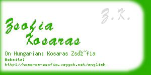 zsofia kosaras business card